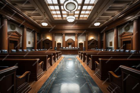 Premium Ai Image Beautiful Empty Courtroom Generative Ai