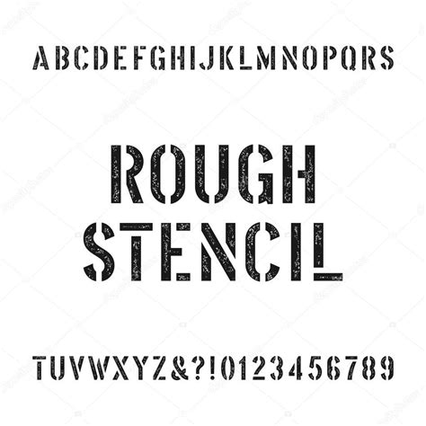 Pictures Fancy Stencil Letters Rough Stencil Alphabet Font
