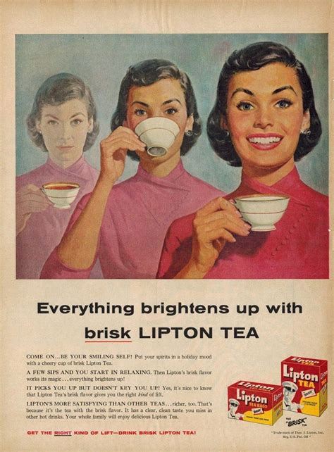 Lipton Tea Old Ad Vintage Magazine Advertisement 1956 Funny Vintage