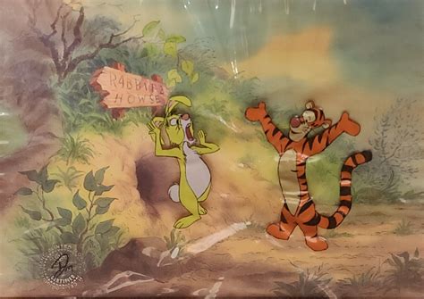 Disney Winnie The Pooh Rabbit And Tigger Original Production Cel 1974