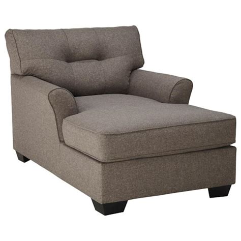 On request, two contrasting fabrics may be used. 9910115 Ashley Furniture Tibbee - Slate Living Room Chaise