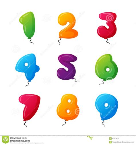 Balloon Numbers Vector Set Stock Vector Illustration Of Decoration