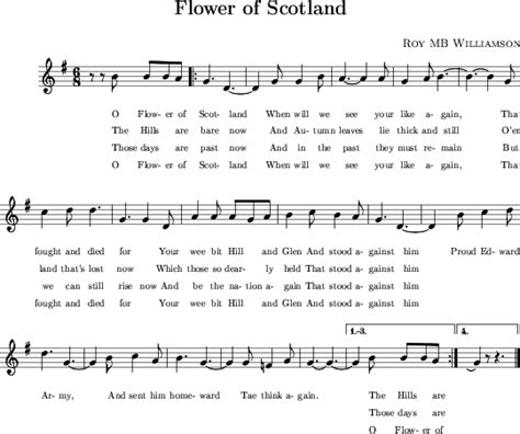 However, the non traditional scores can be copyrighted. Flower of Scotland Sheet Music In my opinion this would be ...