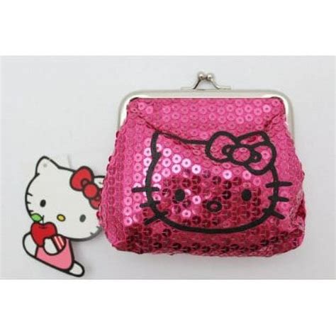 Coin Purse Hello Kitty Pink Sequin Dazzeled New 675209