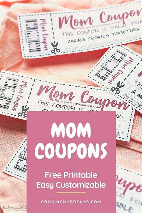 Printable Mom Coupons Easy Customizable Mothers Day T Cooking My Dreams