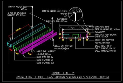 Drawing Detail Of Spacing Support Suspension For Cable Tray