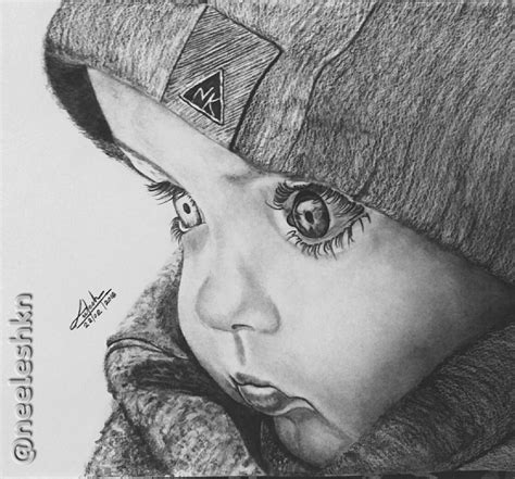 Cute Baby Drawing Expressions Pencil Drawings Charcoal Portraits