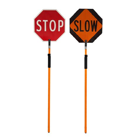 Stop And Slow Paddle Pole Stop Slow Paddle Traffic Safety Zone
