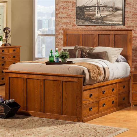 Osp home furnishings modern mission vintage oak bedroom set with 2 nightstands and 1 dresser with mirror, queen. Mission Oak Bedroom Furniture | Mission style bedroom ...