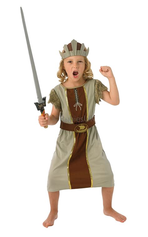 Kids Medieval Viking Warrior Prince Boys Book Week Fancy Dress Costume