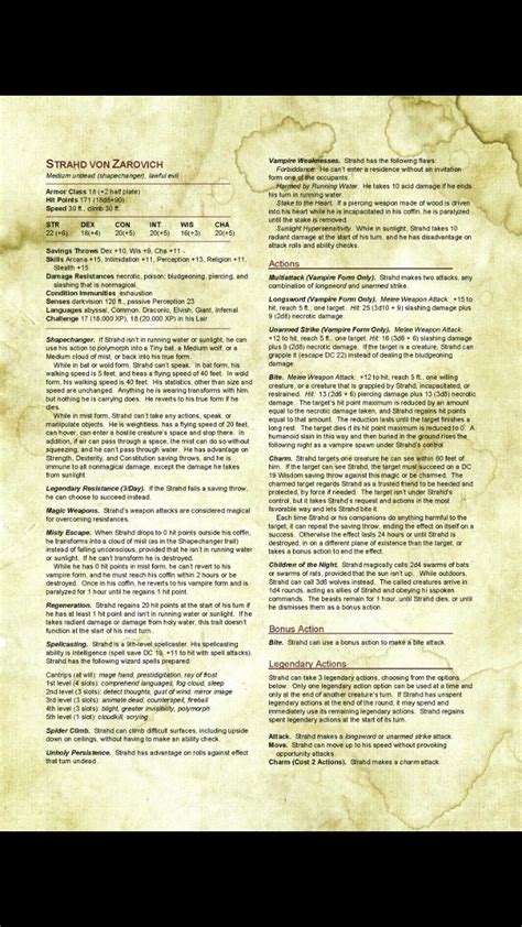 Updated Strahd Von Zarovich Dungeons And Dragons 5e Dungeons And