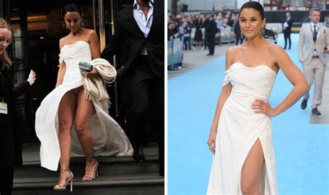 Woops Emmanuelle Chriqui Flashes Knickers As Thigh High Split Dress