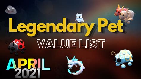 All Legendary Pets Value List In Adopt Me 2021 April Youtube