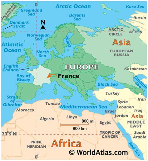France Latitude Longitude Absolute And Relative Locations World Atlas
