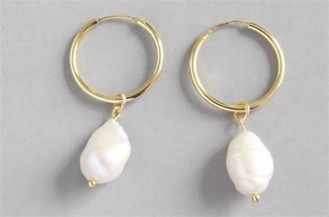Dangling Pearl Earrings In Gold 925 Sterling Silver Etsy