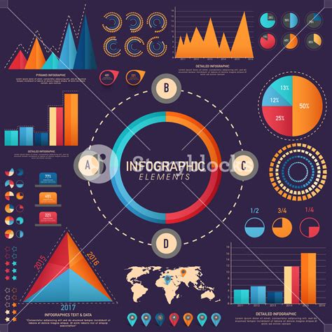 Creative Colorful Infographic Elements Including Various Statistical