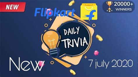 A lot of individuals admittedly had a hard t. Flipkart Daily Trivia Quiz answers Today new Quiz 7 July ...