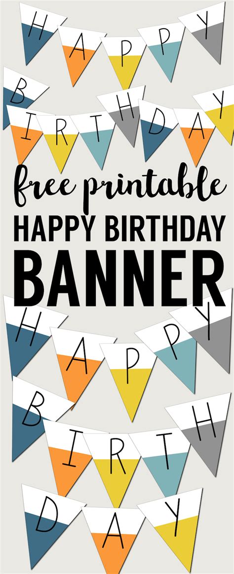 Free Printable Happy Birthday Banner Paper Trail Design