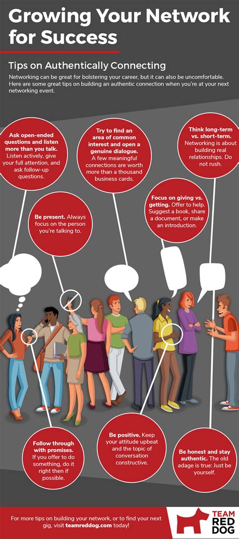 Authentic Networking Tips Infographic Team Red Dog