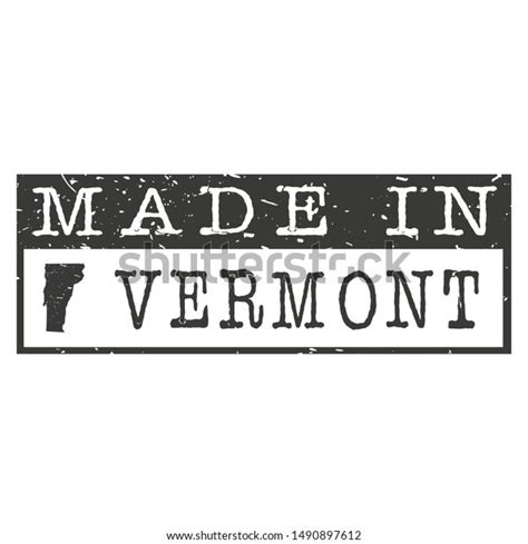 Made Vermont Stamp Rectangle Map Logo Stock Vector Royalty Free