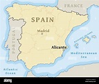 Alicante city location. Find the municipality on Spain map vector ...