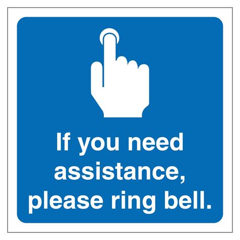 If You Need Assistance Please Ring Bell Sign Aston Safety Signs