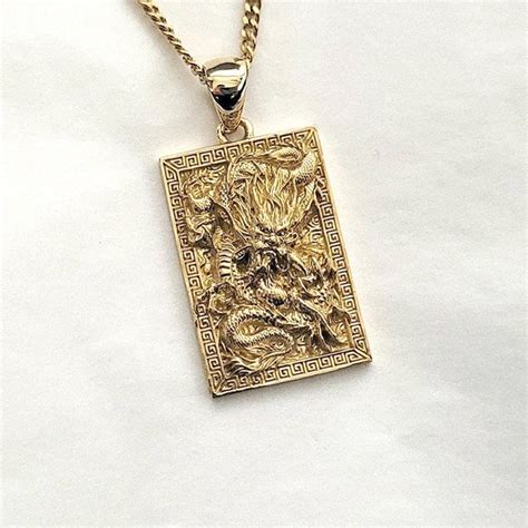 Gold Dragon Necklace Etsy