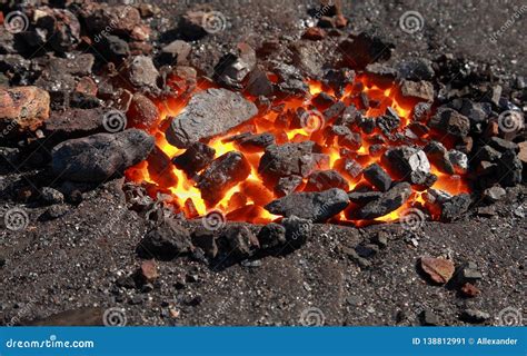 Forge Fiery Coals Stock Image Image Of Sparks Glowing 138812991