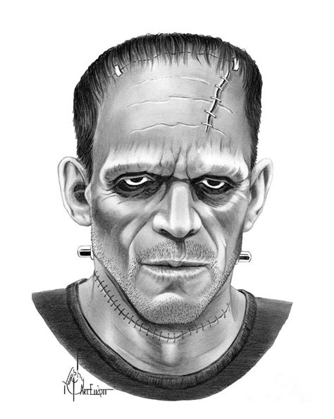 Frankensteins Monster Drawing Drawing By Murphy Art Elliott Pixels