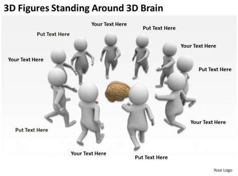 3d Figures Standing Around 3d Brain Ppt Graphics Icons Graphics