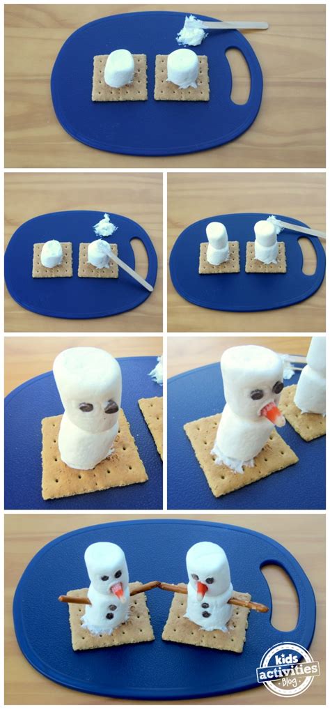 The first three steps contain circles. Make a Marshmallow Snowman - Cute & Easy Treat | Kids ...