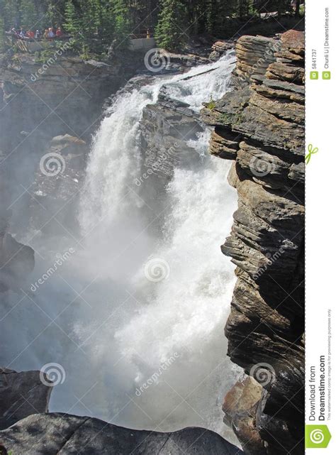 Athabasca Falls In The Canadian Rockies Along The Scenic Icefields
