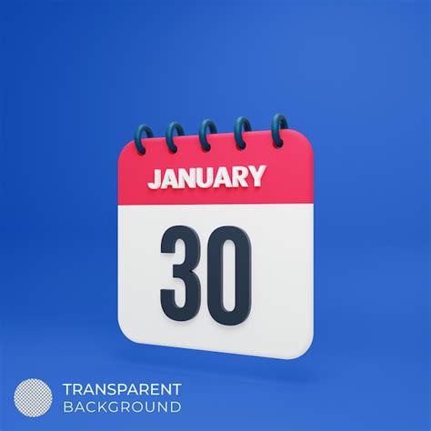 Premium Psd January Realistic Calendar Icon 3d Illustration Date