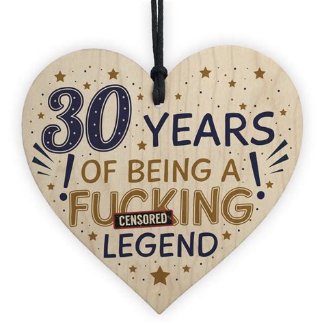 The 30th birthday is a turning point in everyone's life. 30th Birthday Gifts For Women Men Friend Wood Heart ...