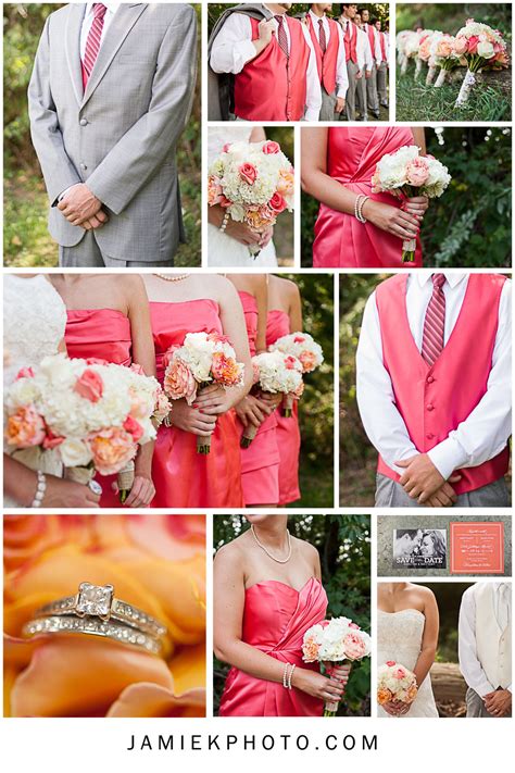 Coral And Gray Wedding By Jamie K Wedding Photographer Wedding