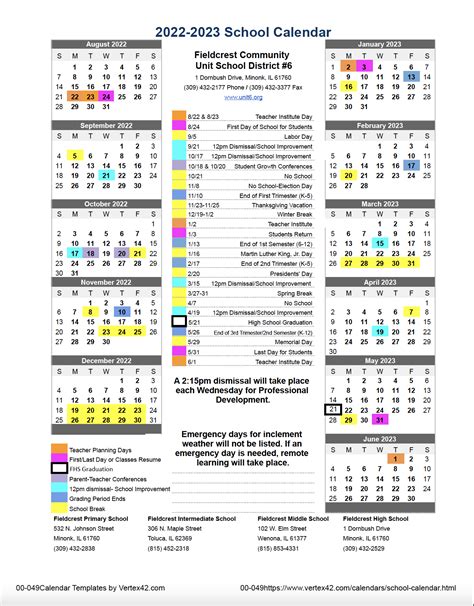 Fieldcrest Community Unit School District 6 Calendar 2024 2025