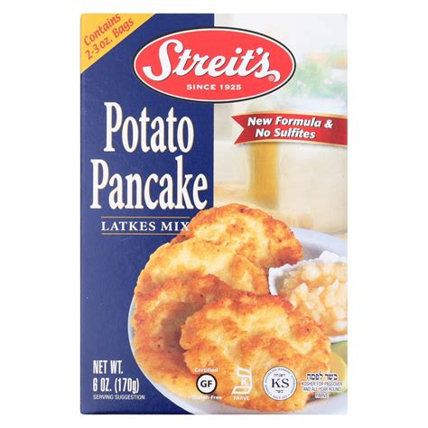 1 packet (3 oz) vegetable potato pancake mix (streit's. Streit's Pancake Mix - Potato - Case Of 12 - 6 Oz. | Potato pancake mix, Potato pancakes, Potato ...