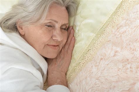 premium photo beautiful older woman sleeping