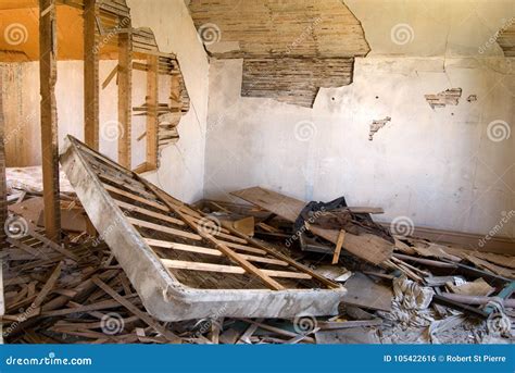 Wrecked Bedroom In Abandoned House Stock Photo Image Of Apartment