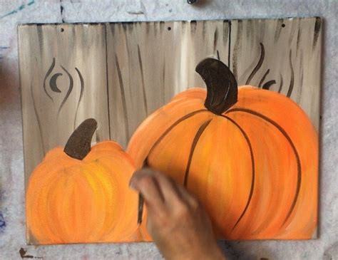 How To Paint Pumpkins On Canvas Step By Step Painting Pumpkin Canvas