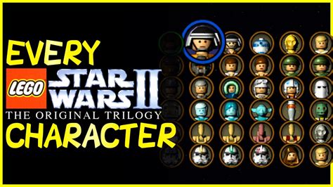 Every Character In Lego Star Wars Ii The Original Trilogy 2006 Youtube