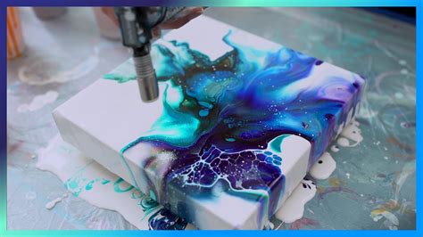 02 Acrylic Fluid Painting Tutorial Using Blowdryer Galaxy Colors