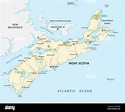 Mapa de carreteras de Nueva Escocia, Canadá Imagen Vector de stock - Alamy