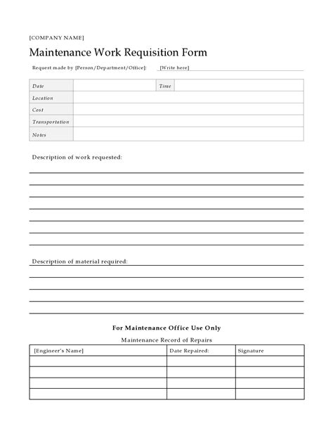 Maintenance Request Form Templates Free ᐅ TemplateLab