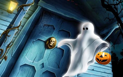 Download Wallpaper Halloween Pumpkin Ghost