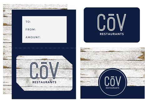 Save 10% off all gift card purchases of $150 or more. Gift Cards | CōV Restaurants