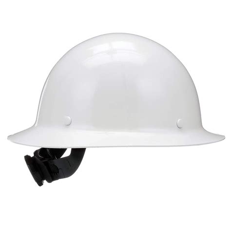 Msa Skullgard White Full Brim Hard Hat With Fas Trac Industrial