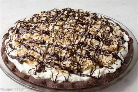 Refrigerate pie until firm, 6 hours. Sugar-Free Low Carb Samoa Pie