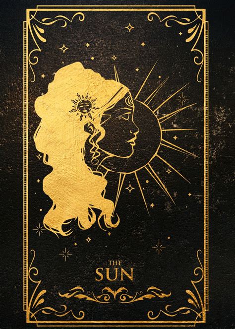 The Sun Tarot Card Poster Picture Metal Print Paint By Loutecrea