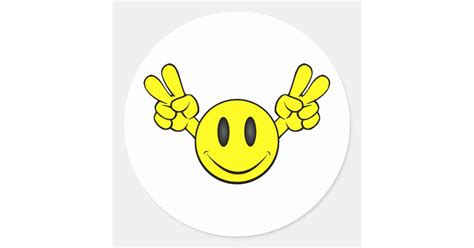 Peace Smiley Classic Round Sticker Zazzle